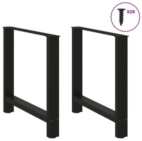 2 db fekete acél étkezőasztal láb 70 x (72-73) cm