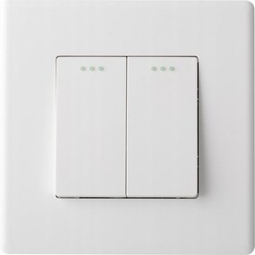 Kapcsoló Fénykapcsoló Dupla Fali Fehér Műanyag Luuna