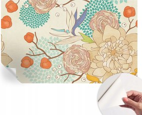 Divatos öntapadós fali tapéta furnér virág fantázia 416x254 cm