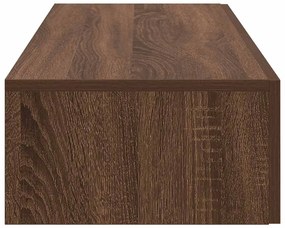 Falipolc fiókokkal barna tölgy 60x26,5x15 cm műszaki fa