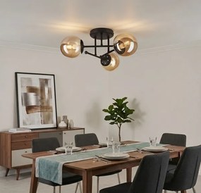 Felületre szerelhető csillár MALENA 3xE14/5W/230V barna/füstbézs
