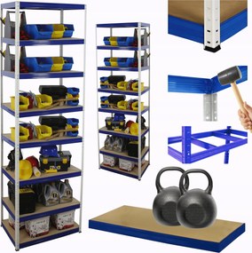 Tárolószekrény fém állvány Helios 270x110x30cm 8Px275kg Tömör Magas