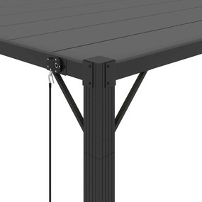 szürke szövet és alumínium pavilon lamellás tetővel 3 x 4 m