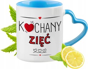 Vőnek Kék Bögre Szív Alakú Füllel Kávé Ajándék