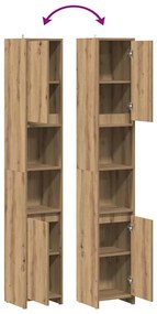 kézműves tölgy színű szerelt fa fürdőszobaszekrény