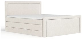 Bézs ágyneműtartós boxspring ágy 160x200 cm Lavenda – Maison de Rêve