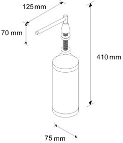 Mosdószappan adagoló, fényes rozsdamentes acél