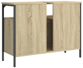 sonoma tölgy szerelt fa fürdőszobai mosdószekrény 80x30x60 cm