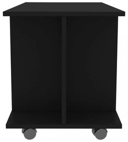 fekete szerelt fa TV-szekrény görgőkkel 80 x 40 x 45 cm