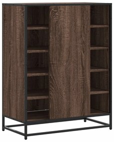 barna tölgy színű szerelt fa és fém cipőszekrény 75x38x97,5 cm