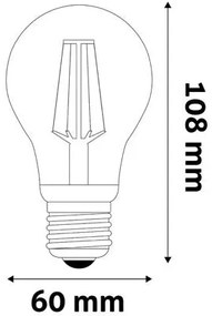 LED izzó, filament, E27, gömb, A60, 8,5W, 1055lm, 4000K, AVIDE (AVLED005)