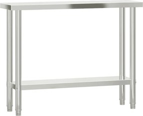 vidaXL rozsdamentes acél konyhai munkaasztal 110 x 30 x 85 cm