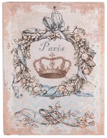 Koronás könyv alakú vintage fa tároló doboz szett 3 részes Paris