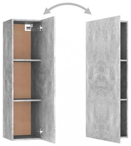 betonszürke szerelt fa TV-szekrény 30,5 x 30 x 110 cm