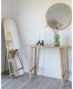 Natúr színű teakfa konzolasztal 30x90 cm Girona – House Nordic