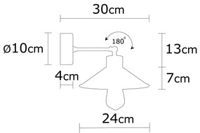 Fali lámpa MANAVGAT 1xE27/40W/230V barna/kék