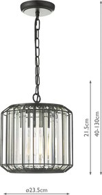 Dar Lighting modern függeszték naeva matt fekete darnae0122