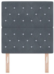 Fejléces Kristálygombos Párnázott Sötétszürke 80 cm Bársonyos, Fejléces Kristálygombos Párnázott Sötétszürke 160 cm Bársonyos