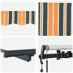 Automatikus Behúzható Napellenző Zöld és Sárga 600x300 cm