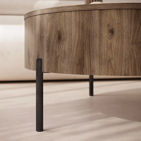 Mazzoni FRIDA Elegáns Diófa – MODERN DOHÁNYZÓASZTAL FELHAJTHATÓ LAPPAL ÉS TÁROLÓVAL