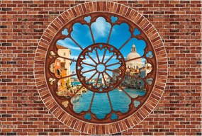 Fotótapéta Velence Csatorna ablak Olaszország tégla dísz 300x210 +ragasztó