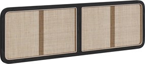 vidaXL Fejtámla fejtámlával Fekete 180 x 55 x 3 cm Rattan