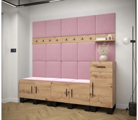 Előszobabútor Amanda 8 (artisan tölgy + rózsaszín). 1085921