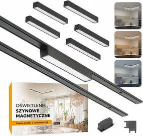 Mágneses sínvilágítás 2x Sín 1m 5x 10W Led lámpa 3CCT