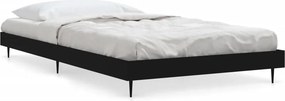 vidaXL fekete szerelt fa ágykeret 90 x 190 cm