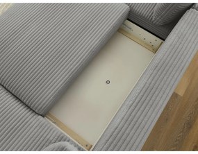 Sötétszürke kordbársony kinyitható sarokkanapé (jobb oldali-U alakú) Lucien – Bobochic Paris