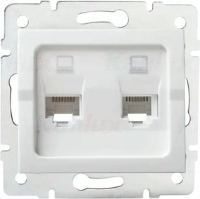Logi számítógép aljzat 2x RJ45 Cat 5e fehér Kanlux