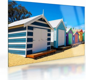 Kép - Brighton Beach, Melbourne, Ausztrália (üvegen) (70x50 cm)