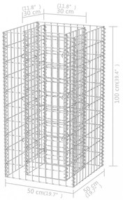 acél gabion magaságyás 50 x 50 x 100 cm
