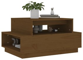 Mézbarna tömör fenyőfa dohányzóasztal 80x55x40,5 cm
