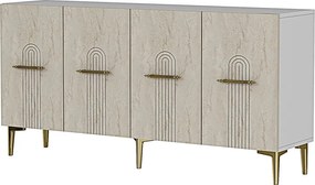 Ida 150 - White, Travertine, Gold