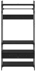 Ruhásszekrény fiókkal Musta tammi 89 x 39 x 184.5 cm Faanyag