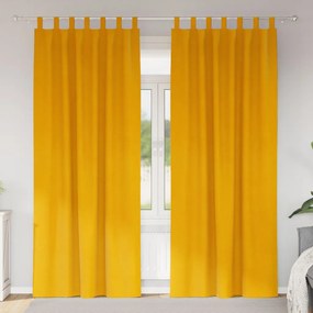 Függönyök függönyökkel 2 pcs mustársárga 140 x 225 cm Bársony