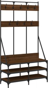 vidaXL barna tölgyszínű ruhafogas cipőpolccal 100x40x184 cm