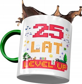 Zöld Bögre Születésnapra 25 25. 25. Ajándék Nyomtatott Fotóval