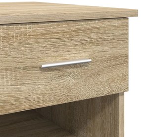 íróasztal tárolóval Sonoma tölgy 90x49.5x75 cm módosított fa