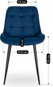 CHRIS szék sötétkék bársony