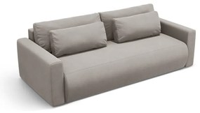 Világosszürke bársony kinyitható tárolóhelyes kanapé 238 cm Belfast – Cosmopolitan Design