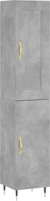 vidaXL betonszürke szerelt fa magasszekrény 34,5x34x180 cm