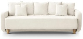 Krémszínű kinyitható tárolóhelyes kanapé 231 cm Elen – Micadoni