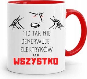 Piros Bögre Villanyszerelőnek Minden Idegesítő, fényképes nyomattal