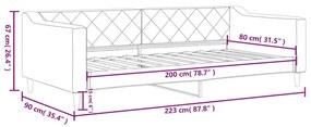 fekete szövet kanapéágy 80 x 200 cm