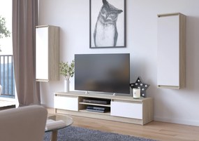 TV asztal Katalina (szonoma tölgy + fehér). Akció -15%. 1069117