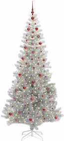 Karácsonyfa 300 LED-del állvánnyal Ezüst 240 cm PET