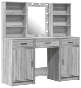 Sminkasztal Készlet 3 pcs Szürke sonoma 50 x 41 x 135 cm