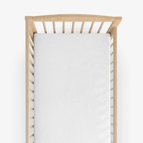 Goldea nem áteresztő frottír lepedő kiságyba - fehér 70 x 140 cm